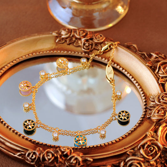 Luxury Fritillary Eight Awn Star Double-sided Bracelet