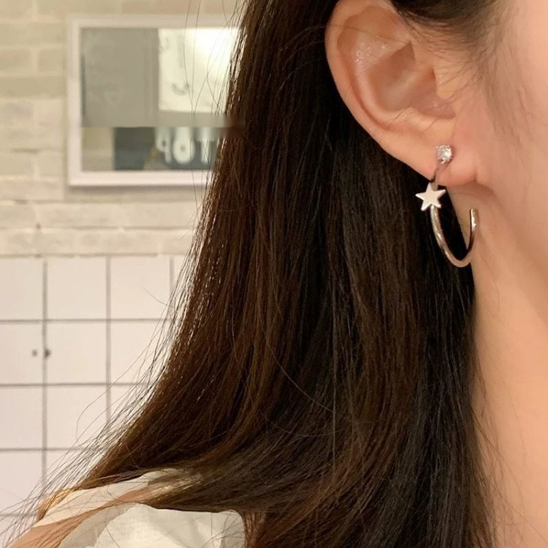 Women's Flash Single Diamond Unique Beautiful High-grade Light Stud Earrings