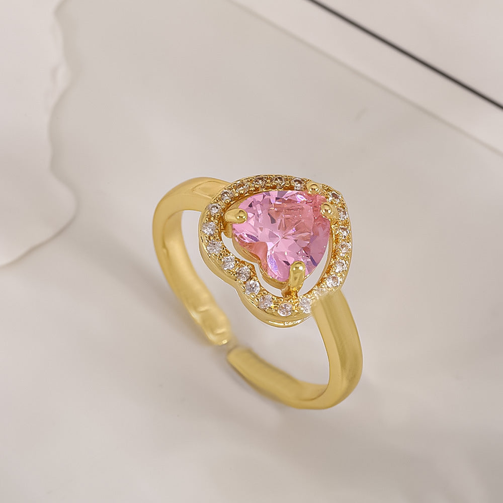 Women's Open-end Zircon Fashionable Classy Simple Cold Feeling Goddess Rings
