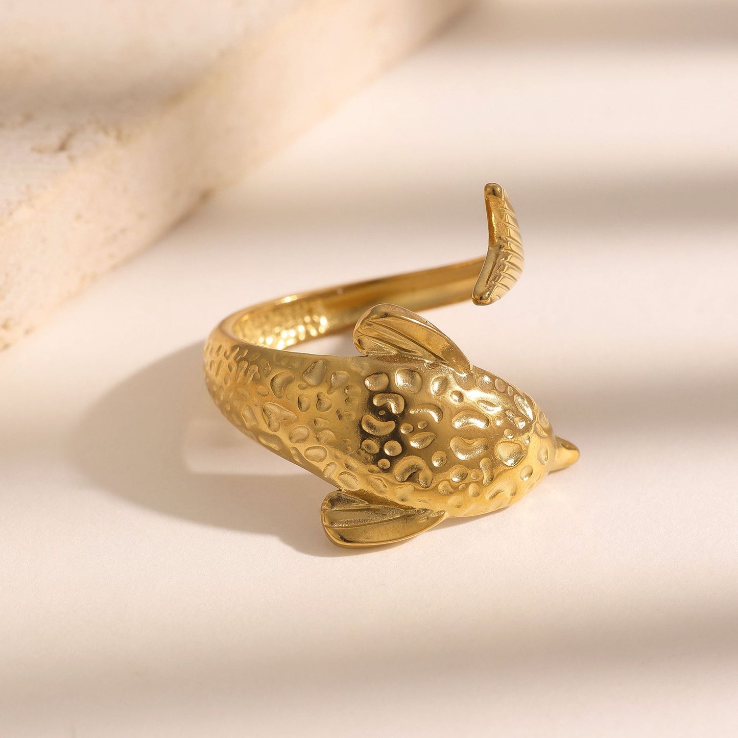 Style Dolphin Personalized Series Adjustable Niche Stainless Ring