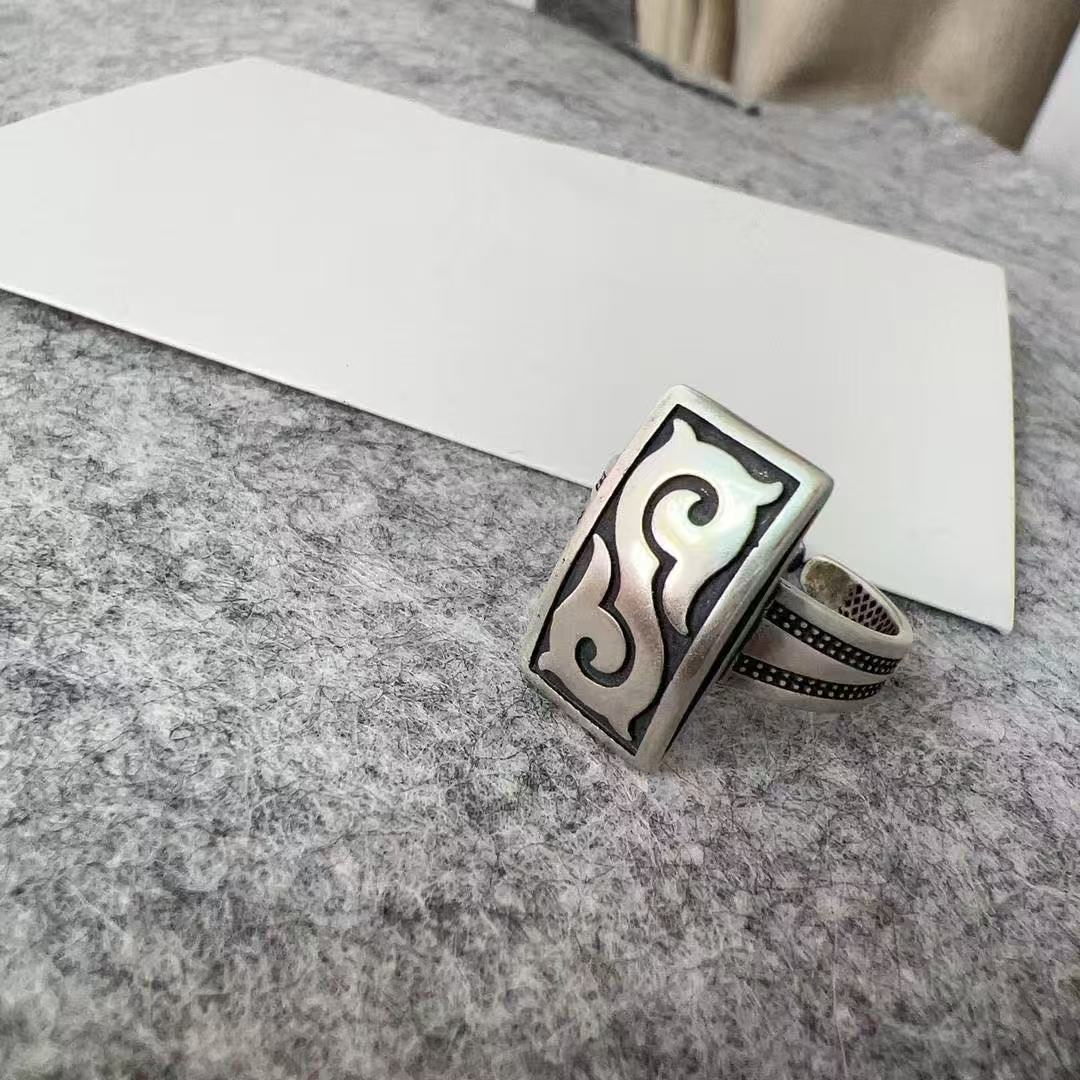 Kazakh Element Open Ethnic Style Simple Niche Index Ring