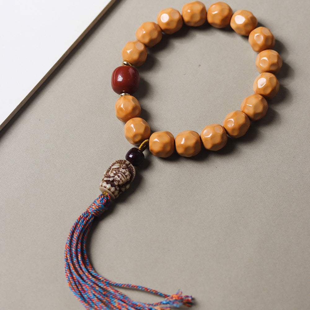 Monkey Head Walnut Glossy Love Fart Peach Single Bracelets