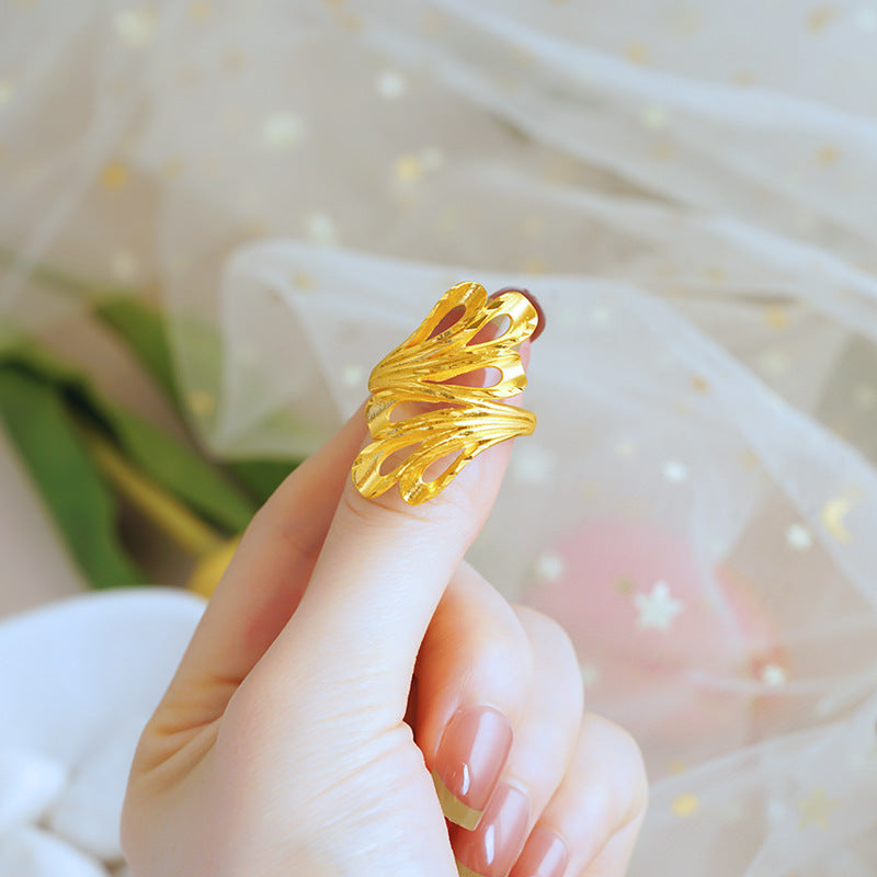 Women's Advanced Design Exaggerated Opening Real Bronze Rings