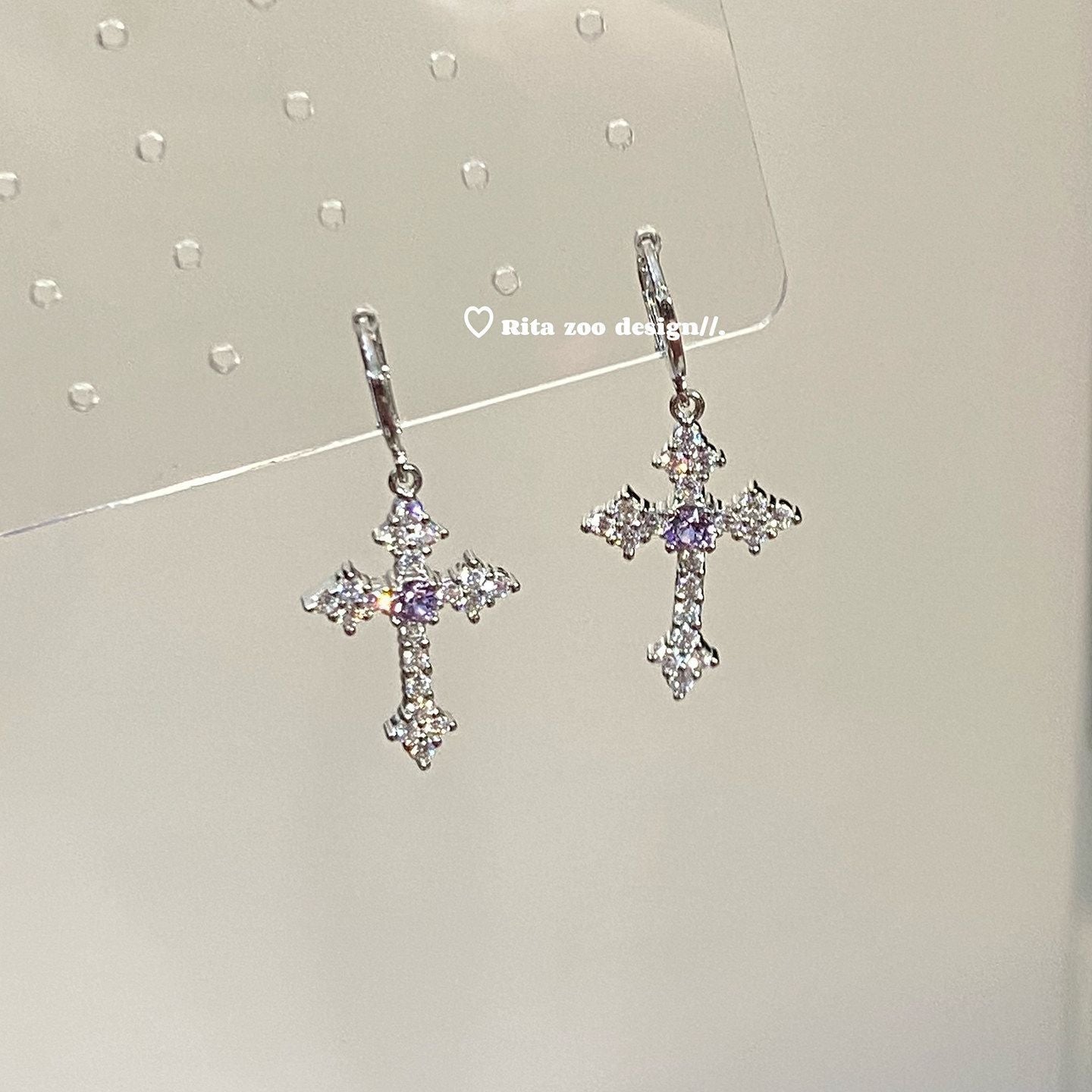 Women's Sparkling Full Rhinestone Cross Clip Niche Temperament Design Rings