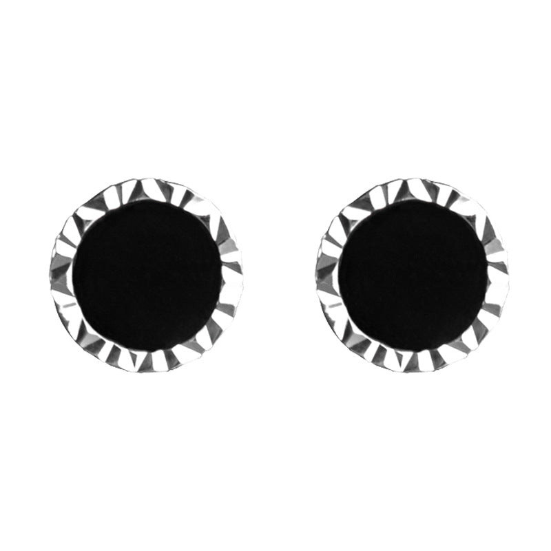 Men's Personality Black Agate High-grade Temperament Not Easy Earrings