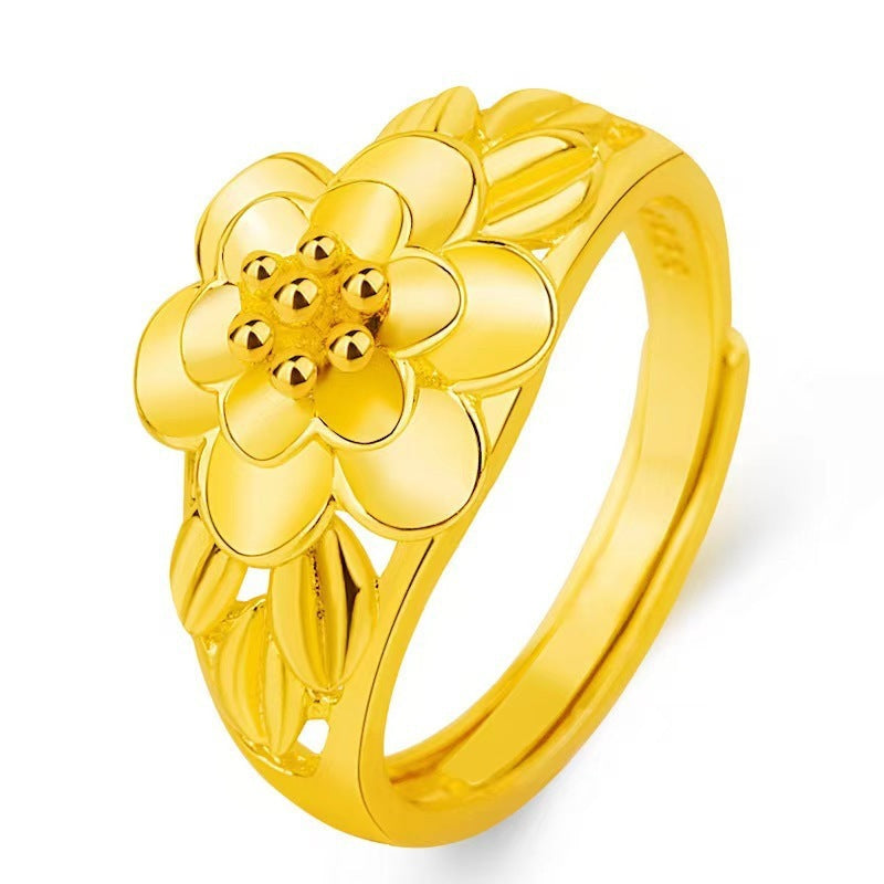 Women's & Men's Style Simple Flower Starry Meteor Shower Wide Rings