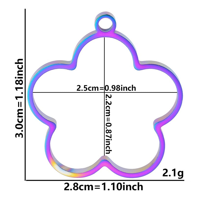 Epoxy Geometric Figure Hollow Border Gem Base Support Pendants