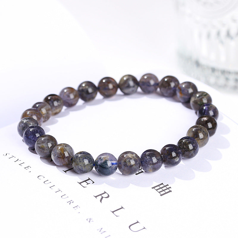 Women's & Men's Natural Cordierite Blue Class Tanzanite Round Bracelets