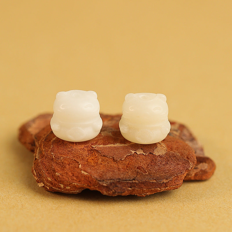 Cat Bodhi Root Female Natural White Jade Seed Pliable Temperament Bracelets
