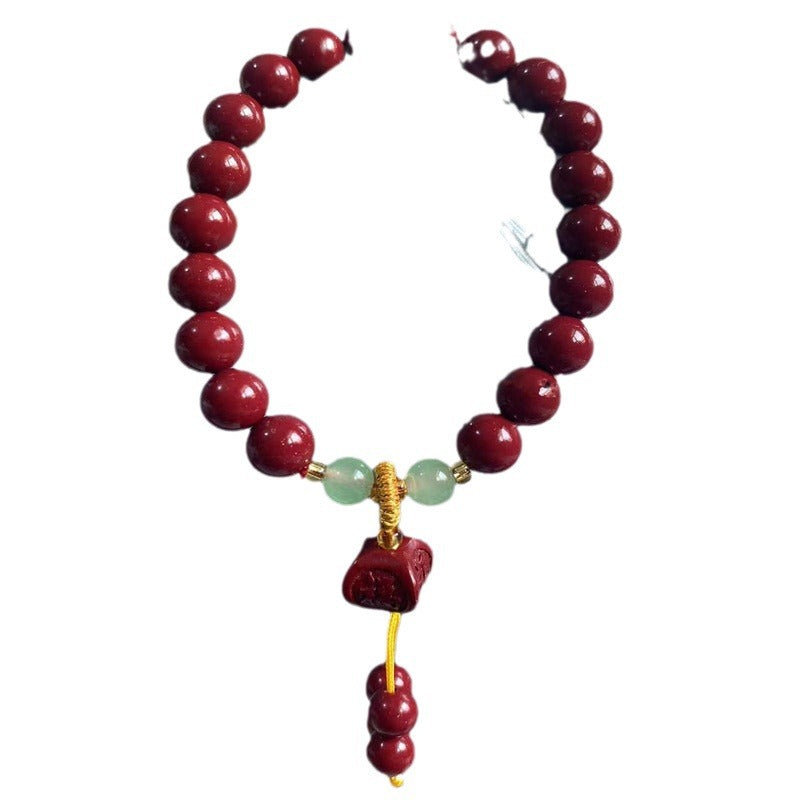 Binding Imitation Cinnabar National Style Grain Bracelet