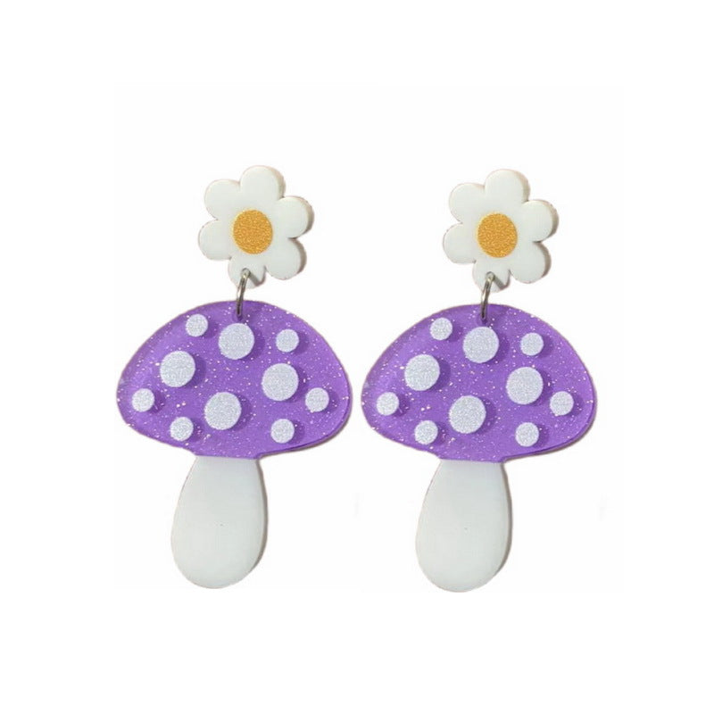 Acrylic Mushroom Cute Funny Personalized Exaggerated Rings