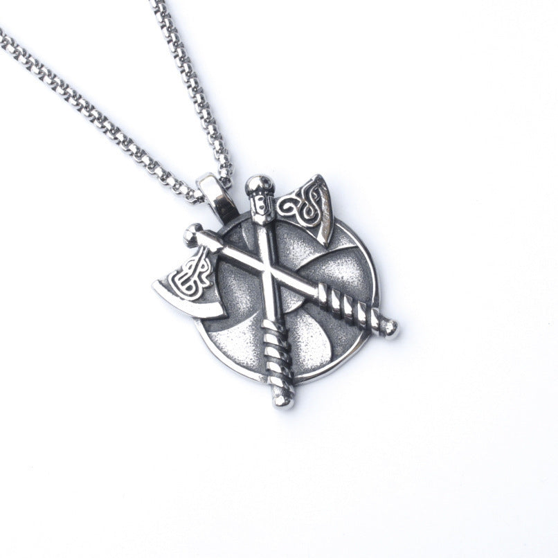 Popular Ornament Vintage Viking Boys Titanium Steel Necklaces