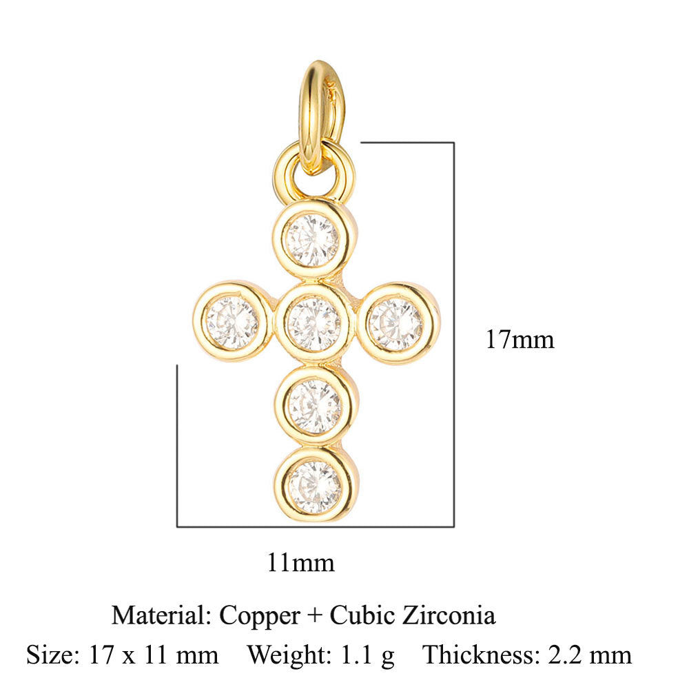 Cross Virgin Copper Zircon Peace Sign Ornament Pendants