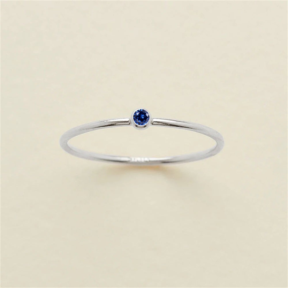 Women's Stainless Steel Simple Niche Zircon Rings