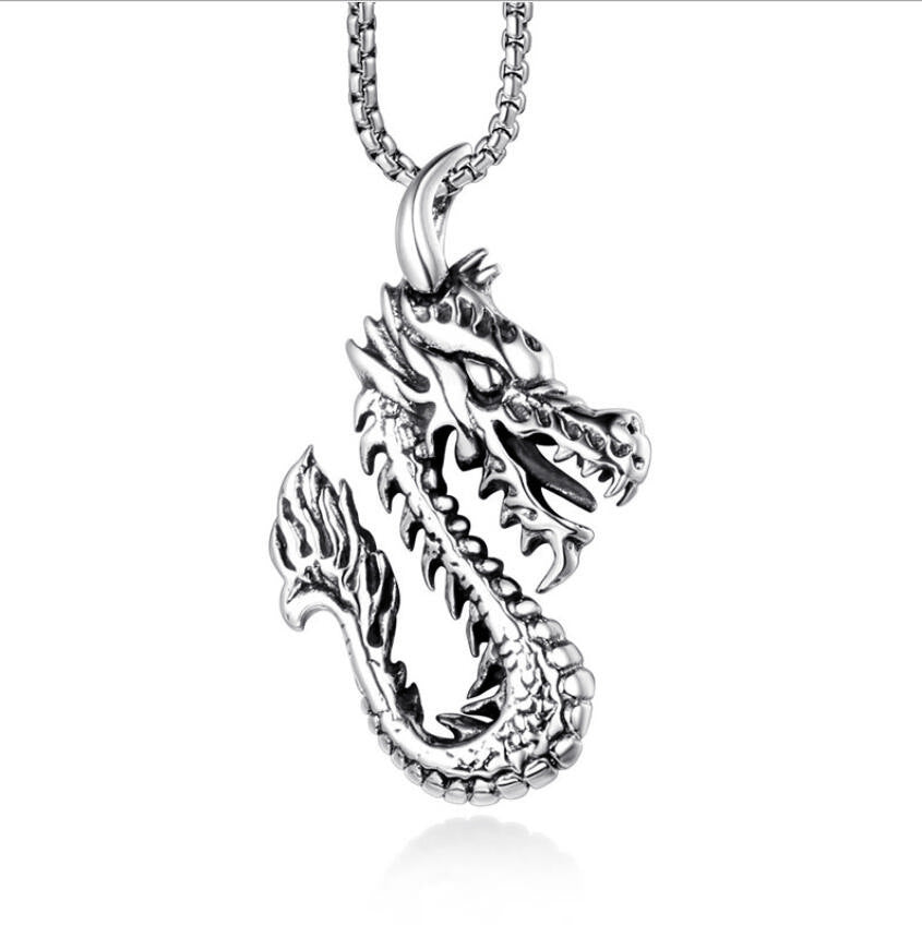 Men's Retro Creative Design Snake-shaped Stainless Steel Personalized Pendants
