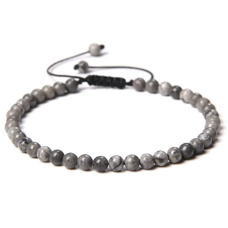Agate Stone Braided Adjustable Gemstone Beads Bracelet