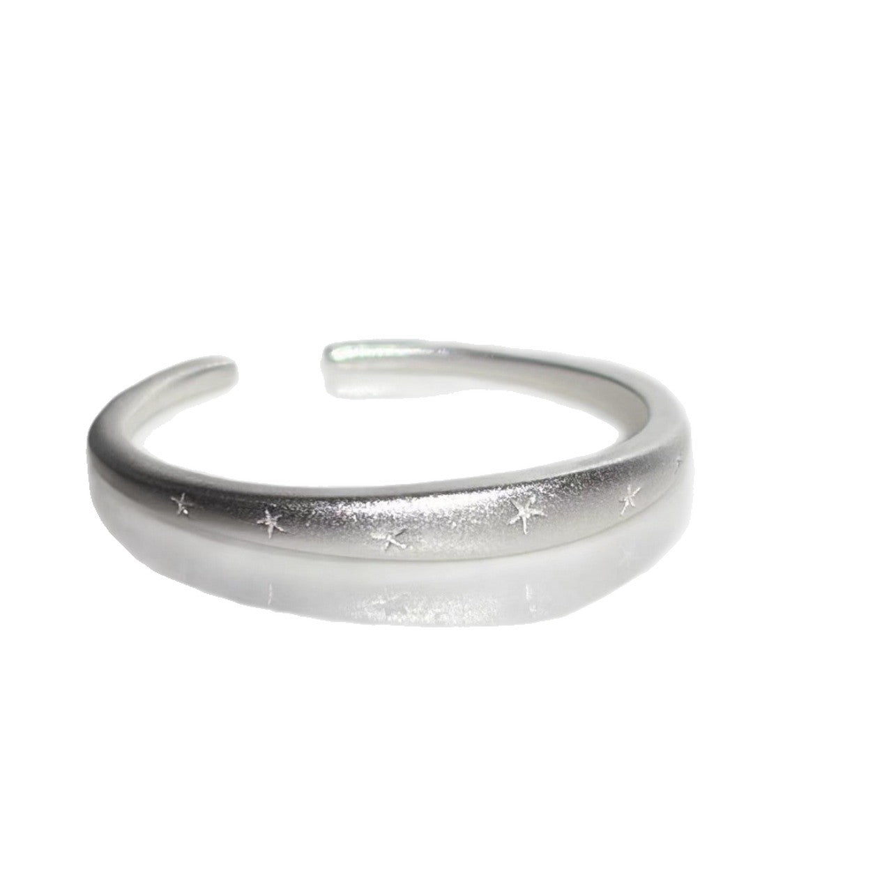 Women's Korean Style Matte Pentagram Simple Advanced Open Adjustable Index Rings