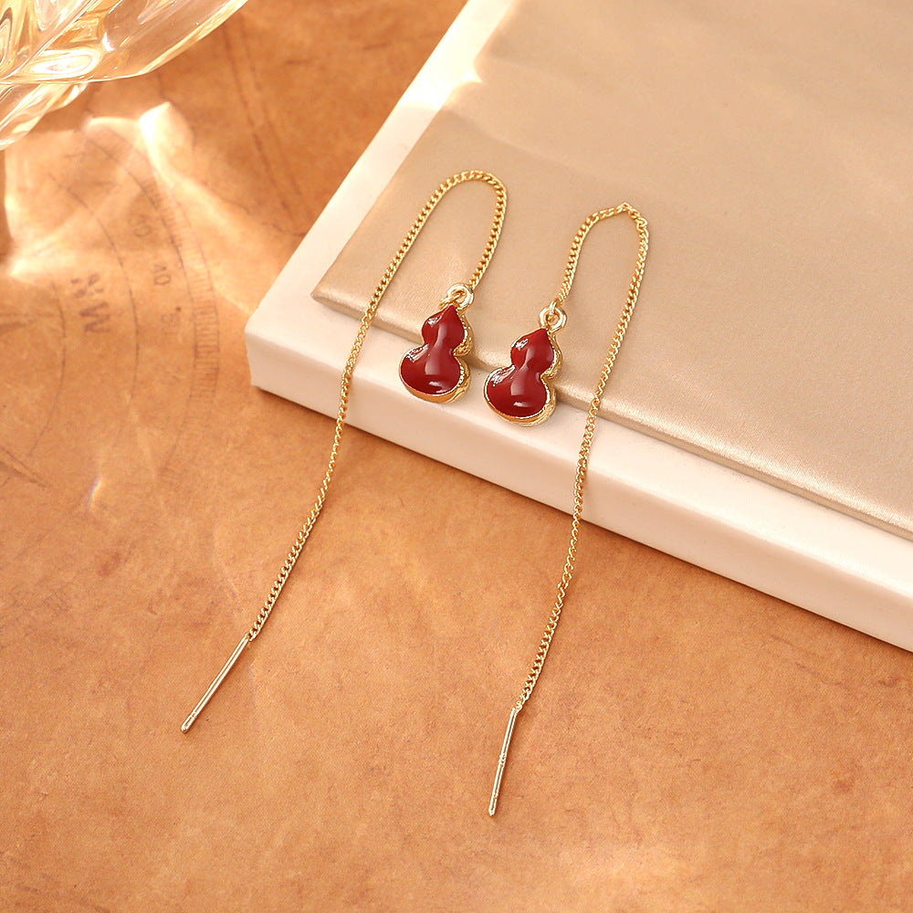 Natural Fritillary Gourd Niche Exquisite Reversible Red Ear Line