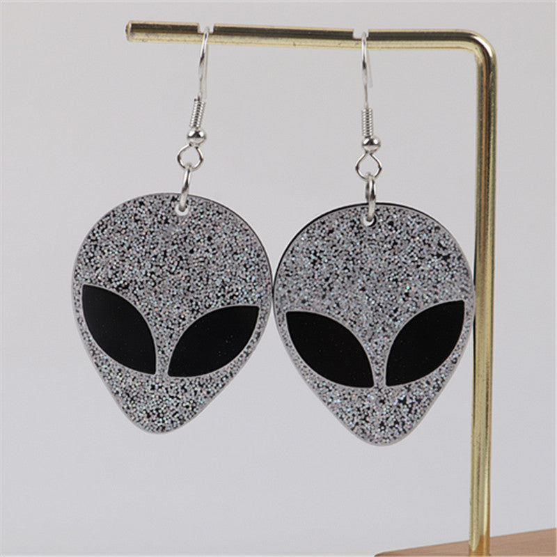 Alien Glitter Mask Fashion Spaceman Simple Stylish Earrings