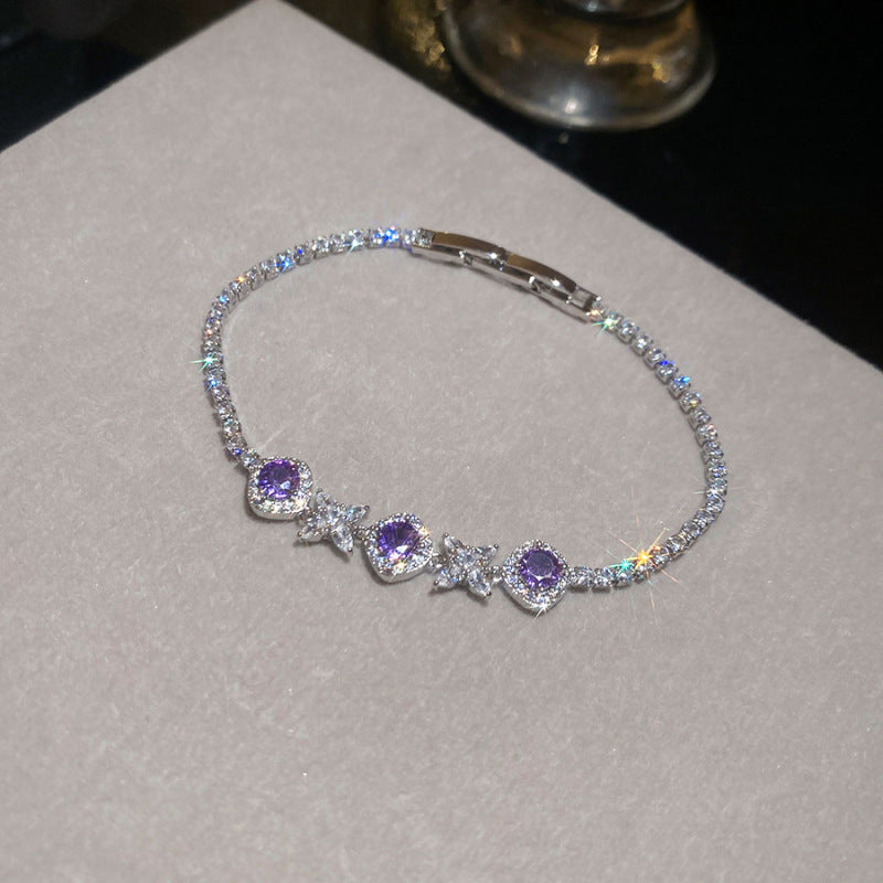 With Diamond Round Exquisite Fashion Retro Unique Design Light Luxury Bracelets