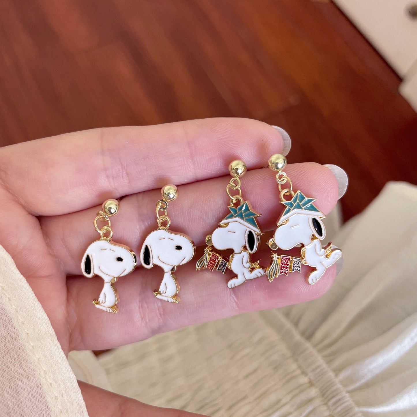 Cartoon Snoopy Cute Personality Childlike Comic Earrings
