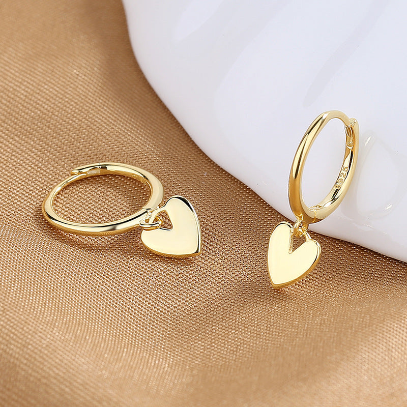 Simple Graceful Sier Niche Love Light Ear Clip Earrings