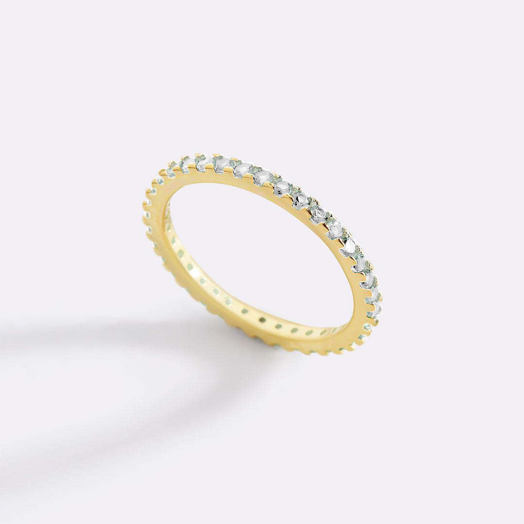 Women's Colorful Full Diamond Twin Birthstones Zircon Niche Rings