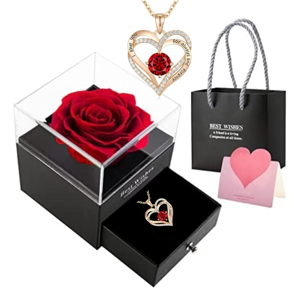 Women's Double Love Clavicle Chain Valentine's Necklaces
