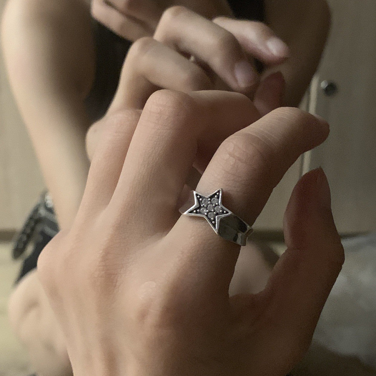 Star Open-end Female Niche Design Index Finger Ring