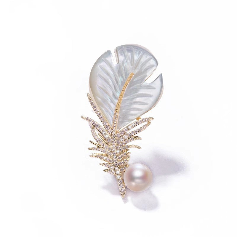 Golden Pearl Corsage Wheat Brooch Female High-grade Brooches