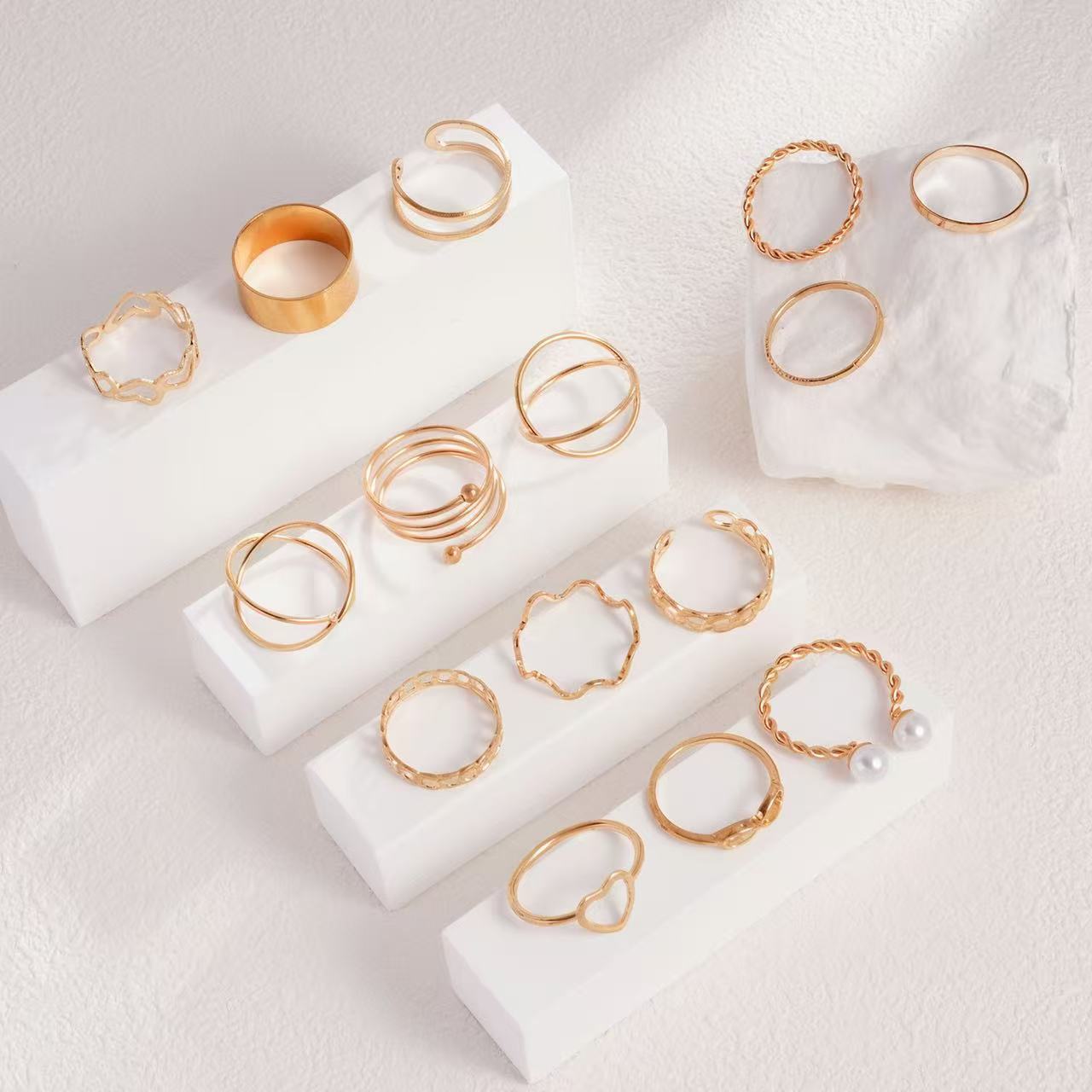Women's Opening More Than Knuckle Suit Sets Love Heart-shaped Design Sense Ring