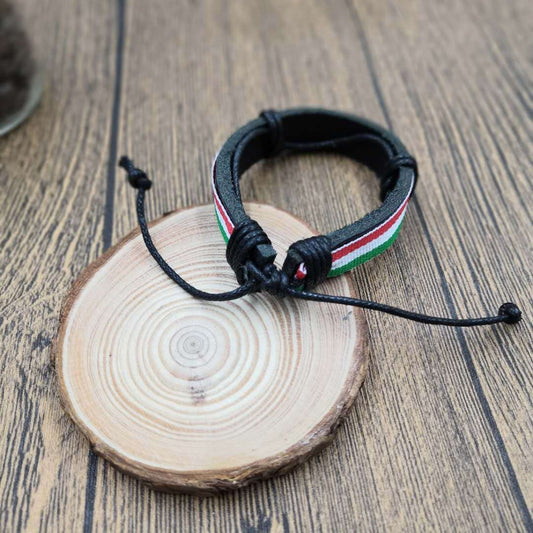 Women's & Men's World Cup Vintage Cowhide Hand-woven Italy Germany Bracelets
