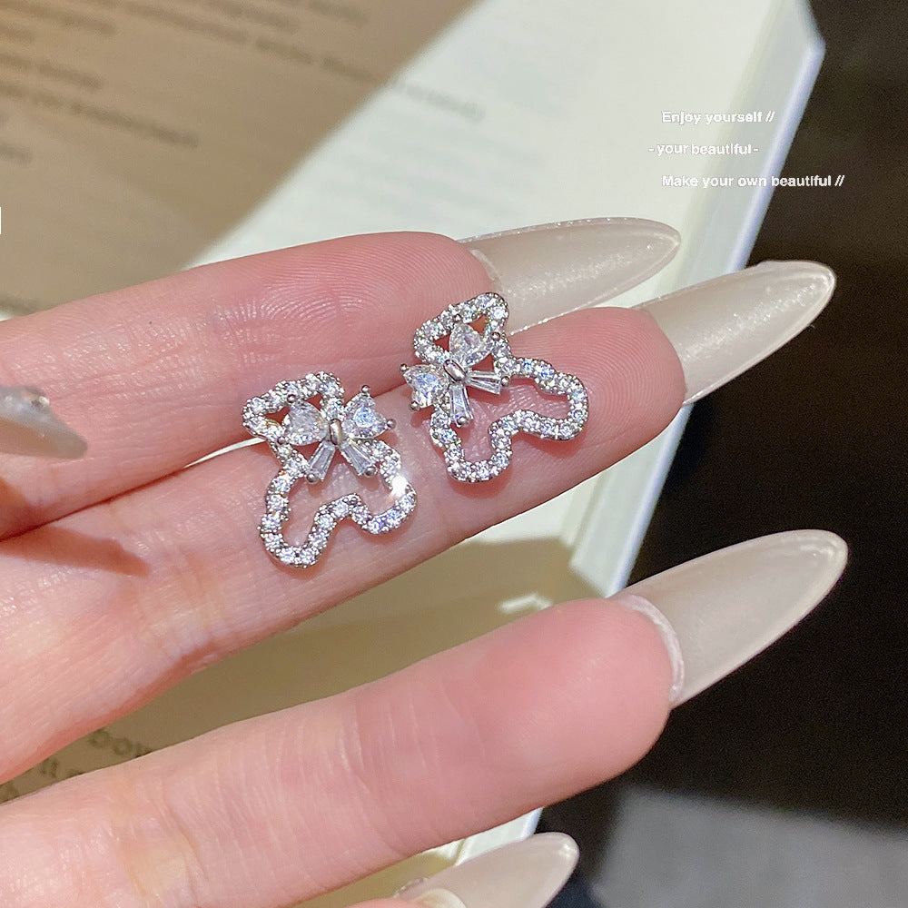 Women's Tie Bear Sweet Cute Temperament Simple High Sense Earrings