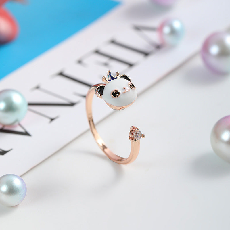 Panda Spinning Creative Opening Adjustable Index Finger Ring