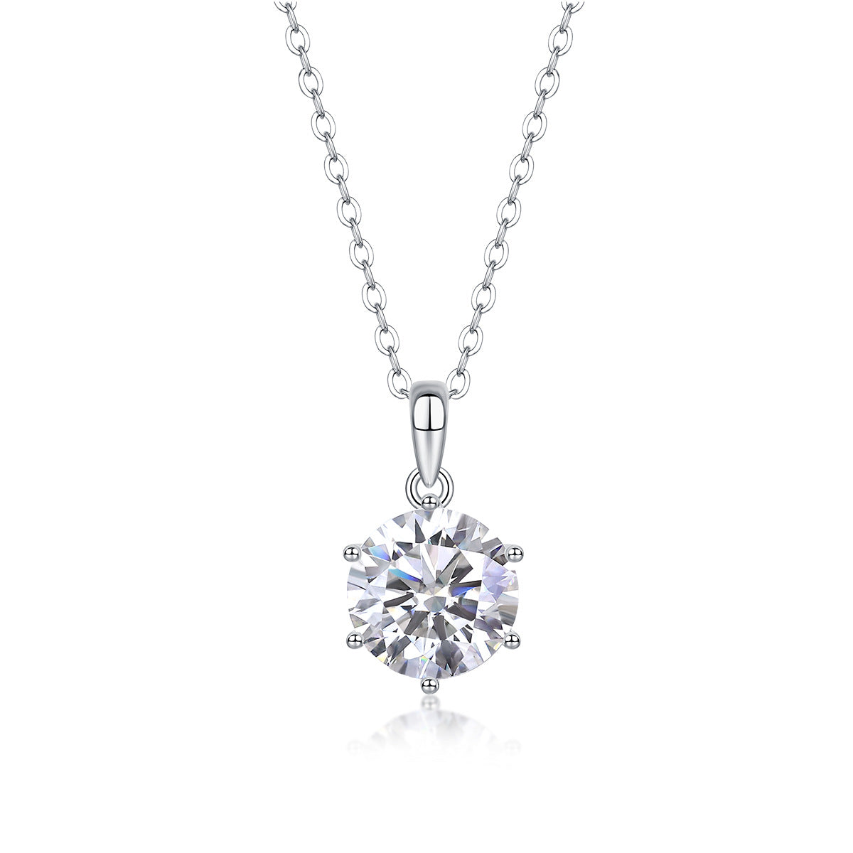 Sier Karat Moissanite Cool Wind Dancing Clavicle Necklace