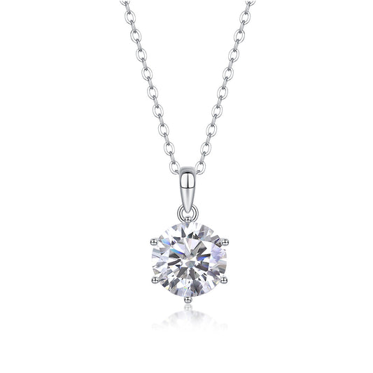 Sier Karat Moissanite Cool Wind Dancing Clavicle Necklace