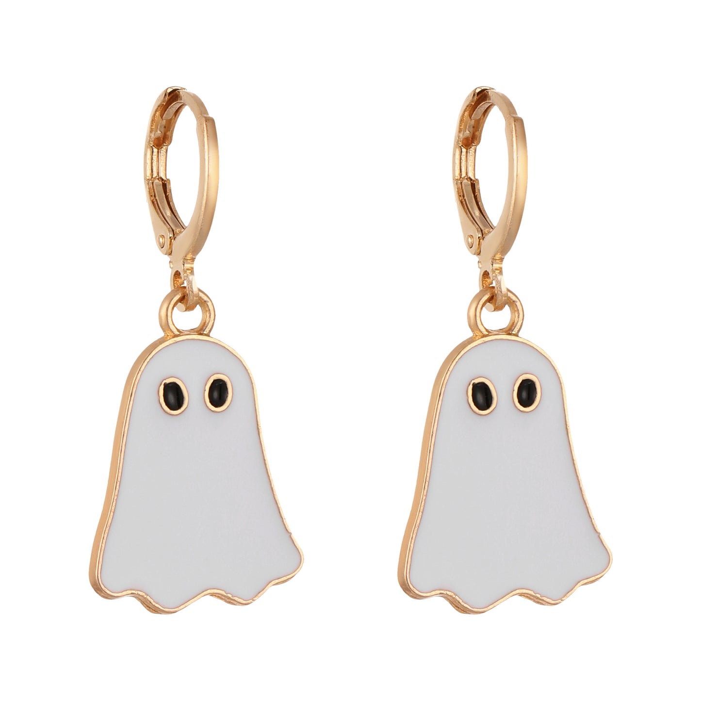 Women's Halloween Walking Ghost Golden Cute Funny Earrings