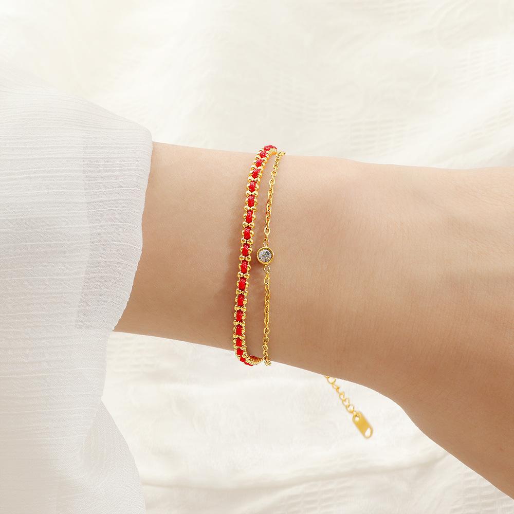 Life Red Rope Design Simple Fashionable Light Luxury Bracelet