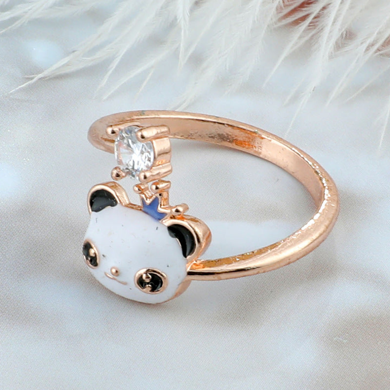 Panda Spinning Creative Opening Adjustable Index Finger Ring