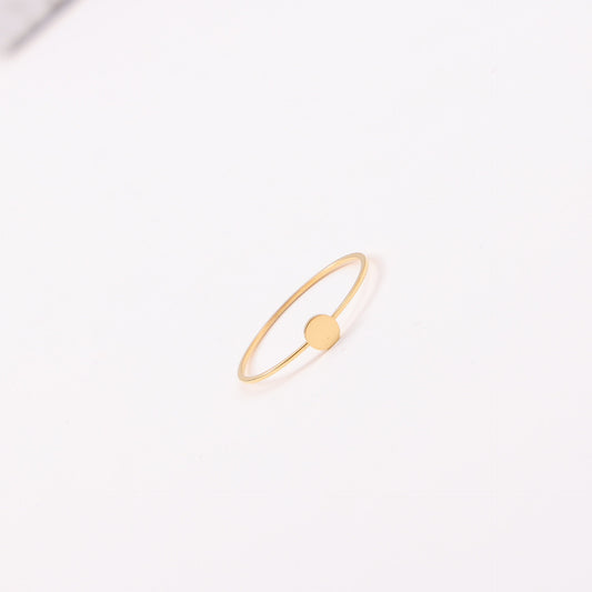 Small Round Slice Very Thin Shiny Titanium Steel Gold Bracelet