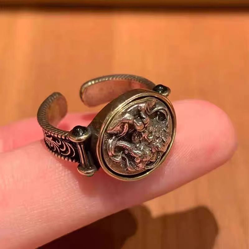 Retro Goth Gothic Butterfly Open Niche Ring