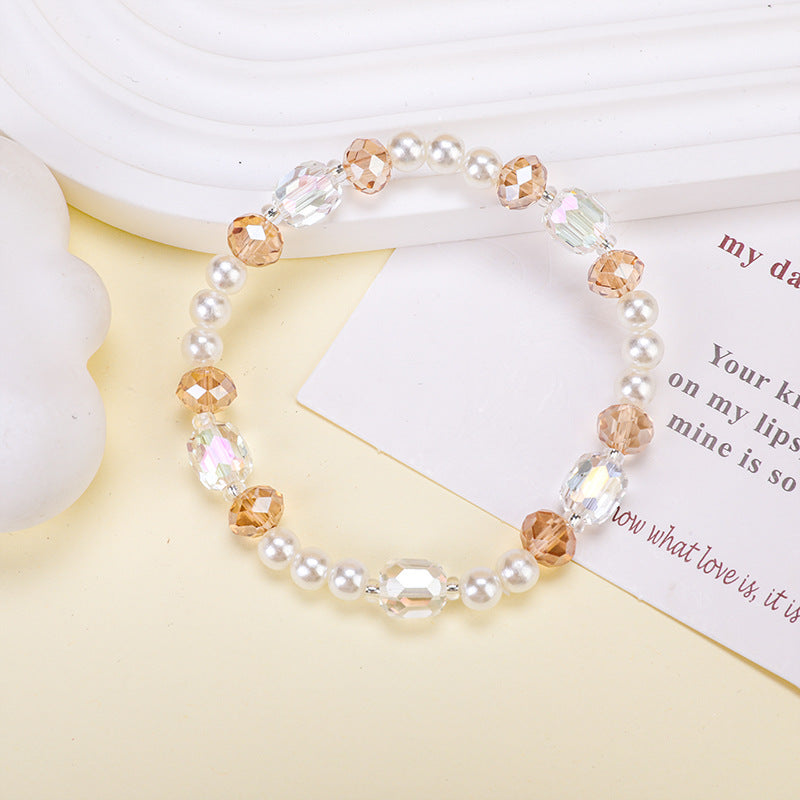 Glass Korean Style White Chalcedony Fresh Girlfriend Gifts Bracelets