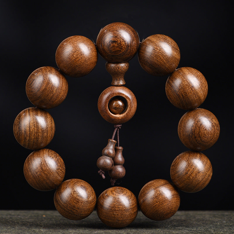 Women's & Men's Streaming Drainage Gold Sandalwood Rift Grain Old Materials Atmospheric Buddha Bracelets