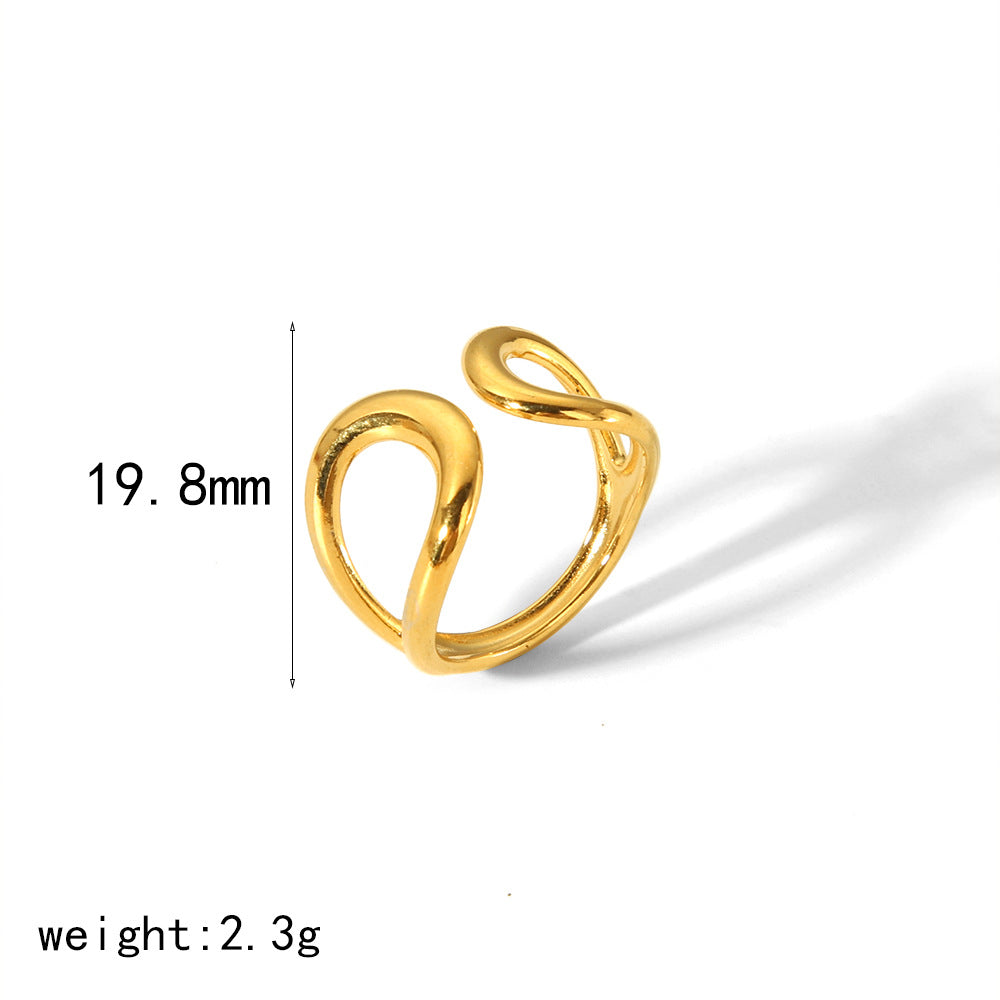 Open Female Gold Stainless Steel Threaded Adjustable Rings