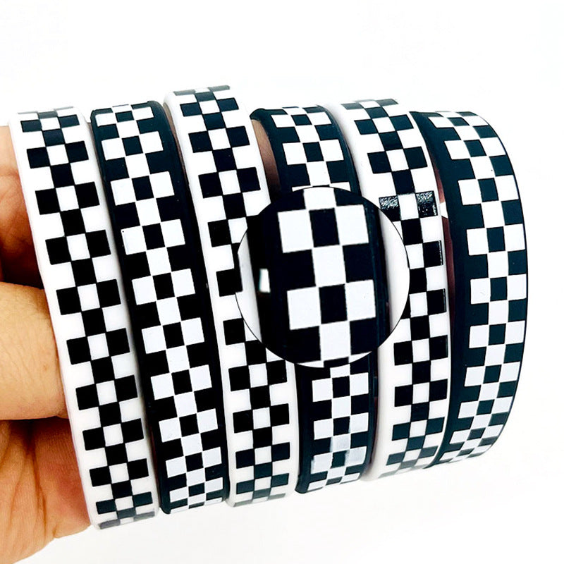 Women's & Men's Plaid Square Wrist Strap Racing Competition Vance Matching Bracelet