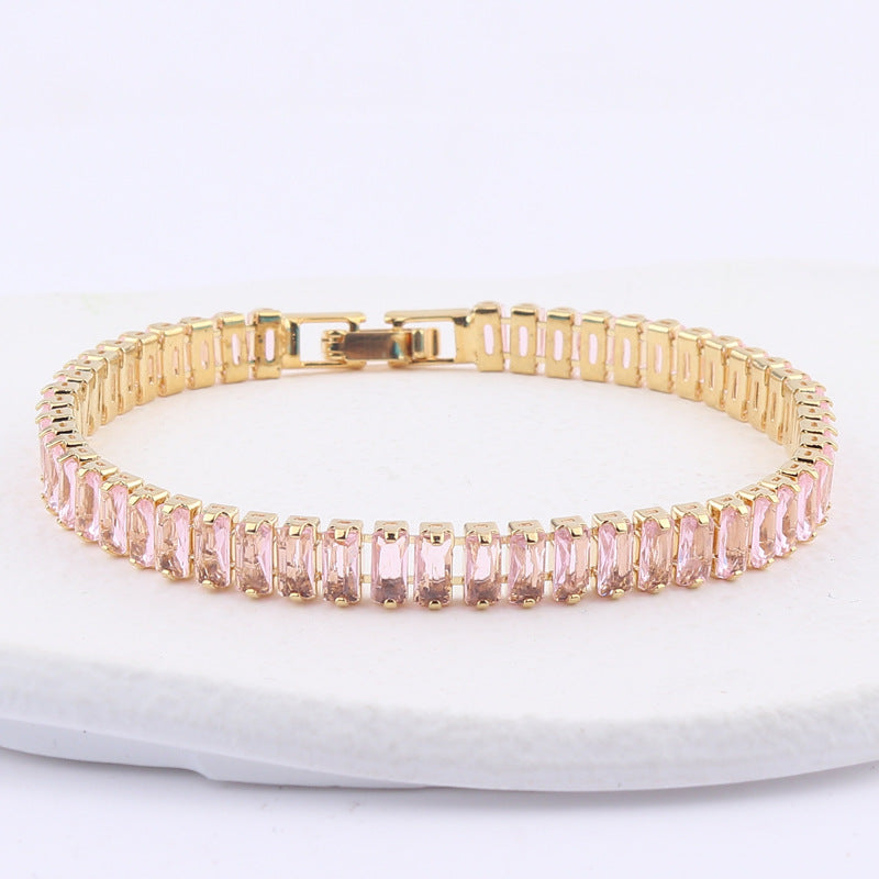 Women's Colorful Solid Color Zircon Full Diamond Bracelet
