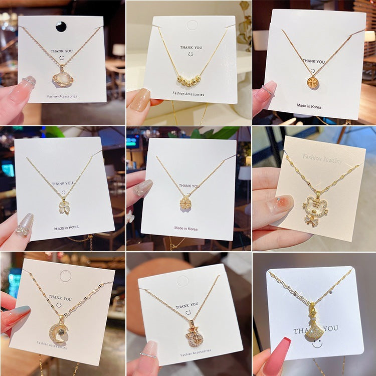 Women's Summer Fashion Heart For Design Simple Light Luxury Cold Style Necklaces