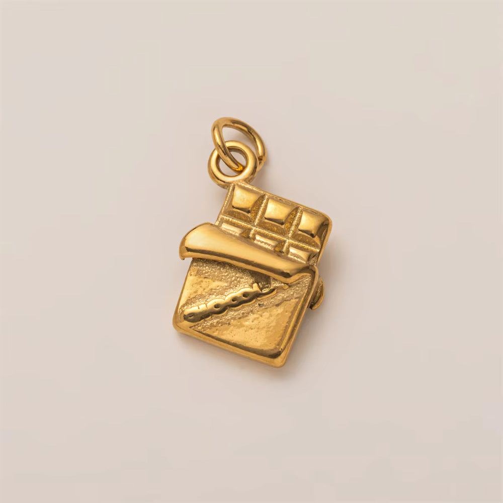 Mushroom Parts Vacuum Plating Gold Color Pendants