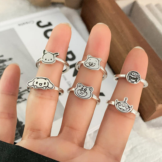 Female Sweet Cute Personalized Niche Design Rings