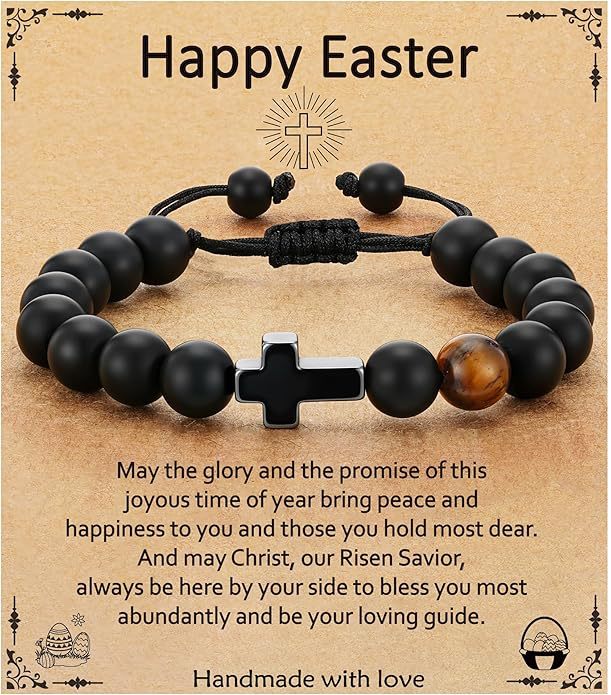 Popular Black Frosted Easter Woven Cross Bracelets